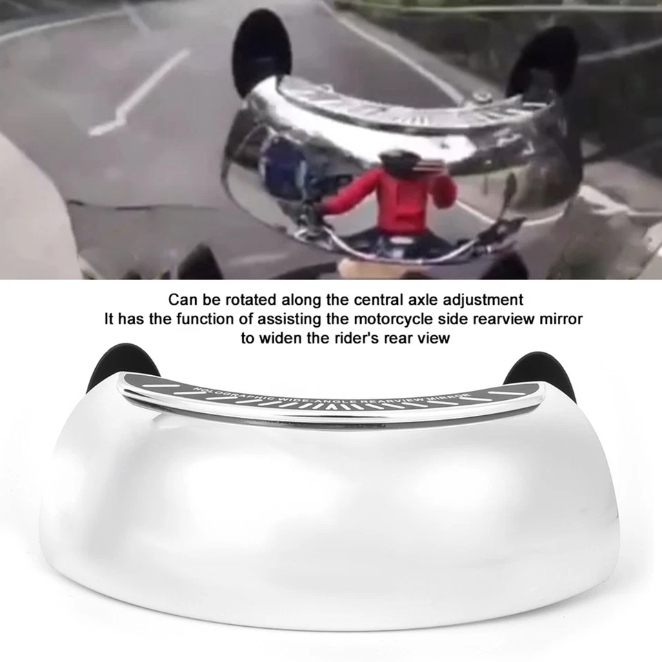 1 Universal Motorcycle Wide Angle Rearview Mirror For Sport Bikes Silver Chrome - Image 4 of 4