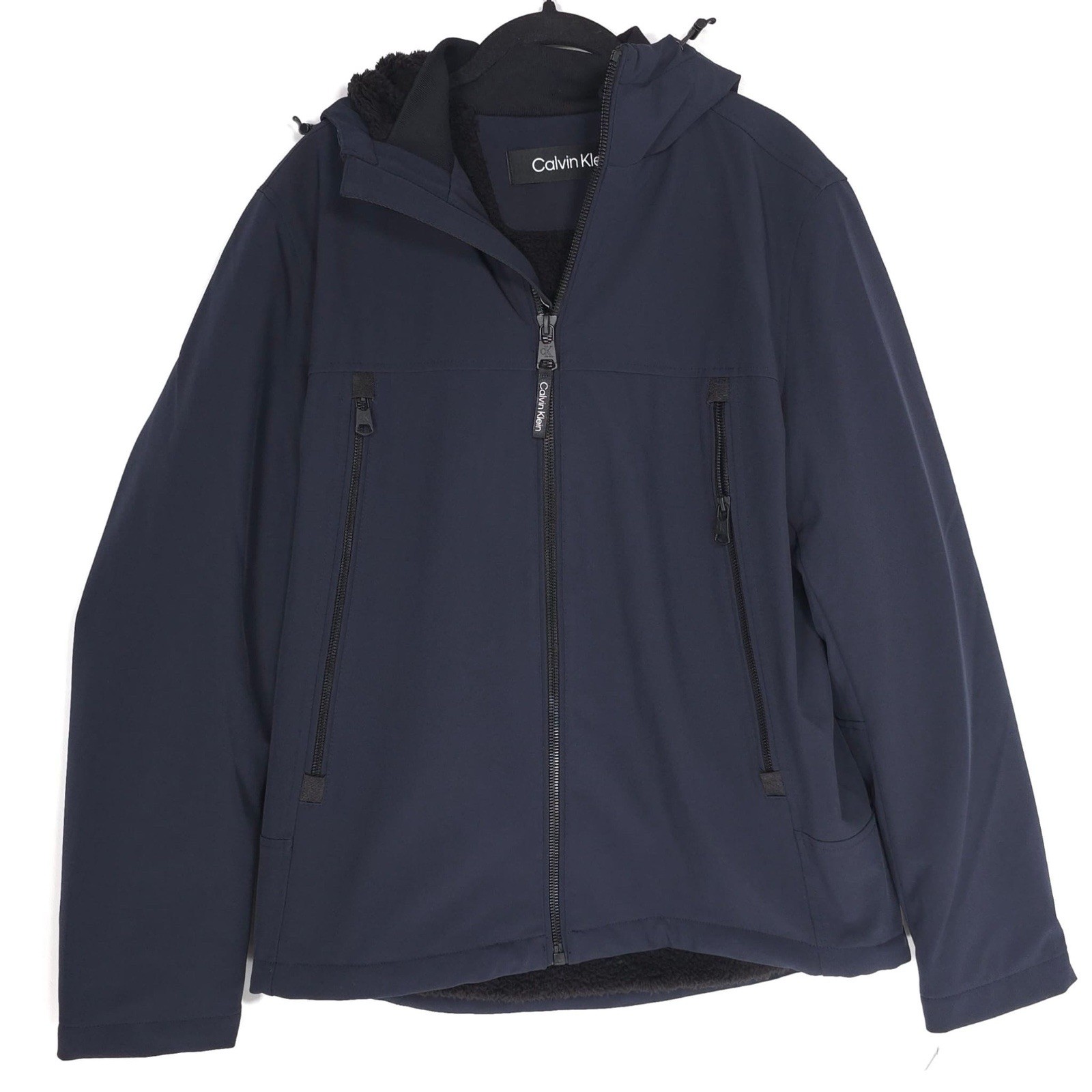 Calvin Klein New Men’s Jacket MEDIUM Sherpa Lined Infinite Soft Shell True NAVY image 4