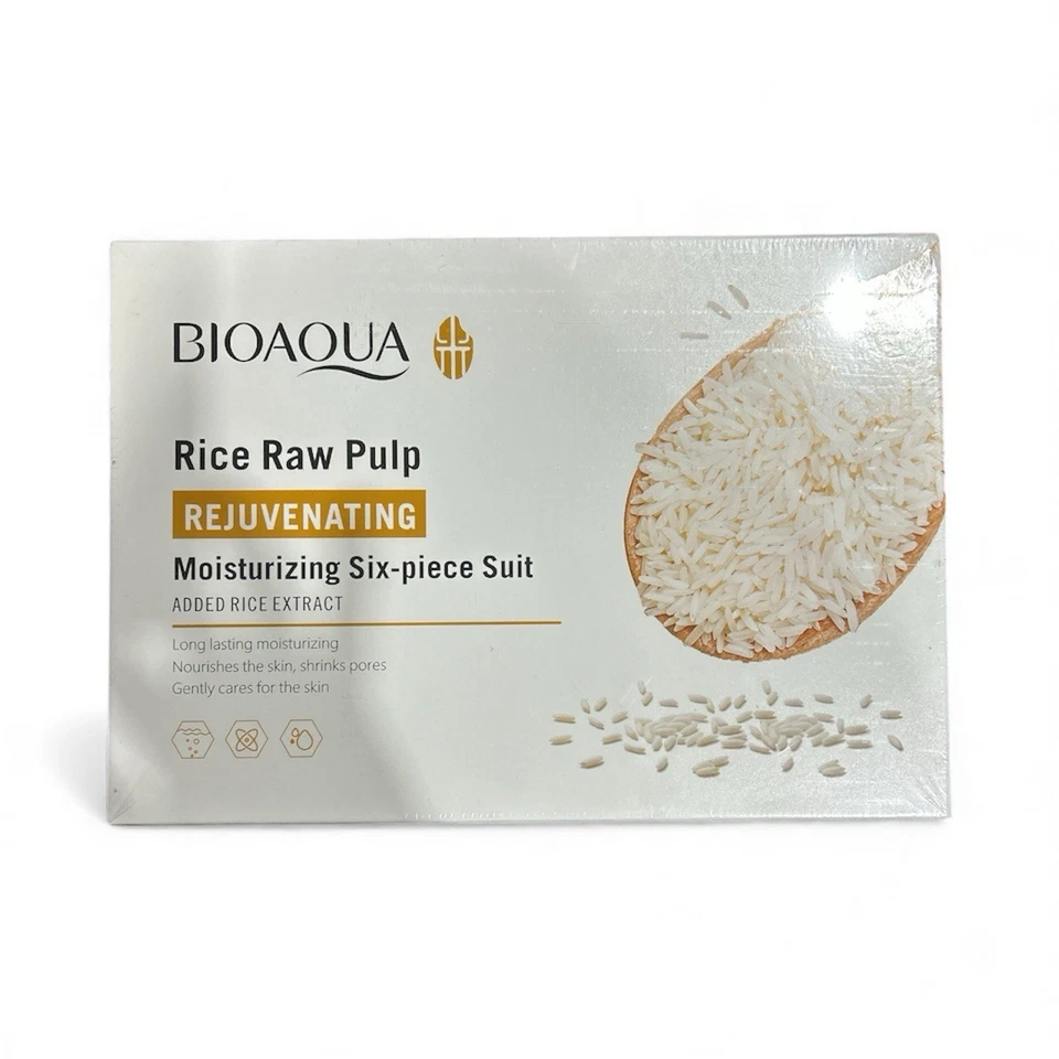 Nuevo juego de cuidado de la piel rejuvenecedor de pulpa cruda de arroz Bioaqua 6 piezas Antienvejecimiento Foto 2 de 4