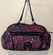 Kipling Gorilla Girlz Duffle Bag Tote Nylon Weekender Travel Colorful Polka Dots