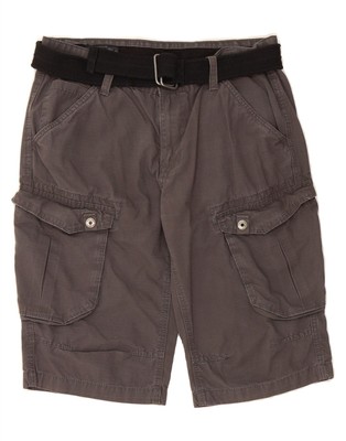 CLOCK HOUSE Mens Cargo Shorts W33 Medium Grey Pinstripe BK04