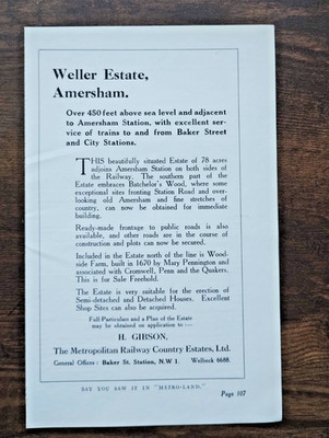 Weller Nachlass. Amersham - antiker Wohnungswerbedruck - 1931