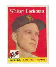1958 Topps WHITEY LOCKMAN San Francisco Giants 195 no blemishes see scans