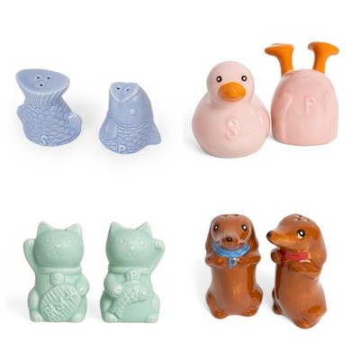 Salz und Pfefferstreuer Set Dackel Ente Lucky Cat Helio Ferretti Glückskatze