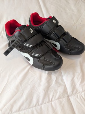 Peloton Cycling Shoes EU 40 Black/Red/White 3-Bolt Clip-In Strap Low Top