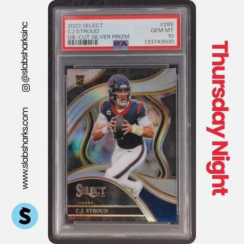 2023 PANINI SELECT #289 C.J. STROUD SILVER PRIZMS DIE CUT CLUB RC ROOKIE PSA 10