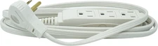 Woods Slimline Indoor Flat Extension Cord, 8 Ft, 16 Gauge Right Angle Plug, 3 Po
