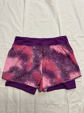 Danskin Now Women's Athletic Shorts Purple Pink Geometric Stretch Lightweight L