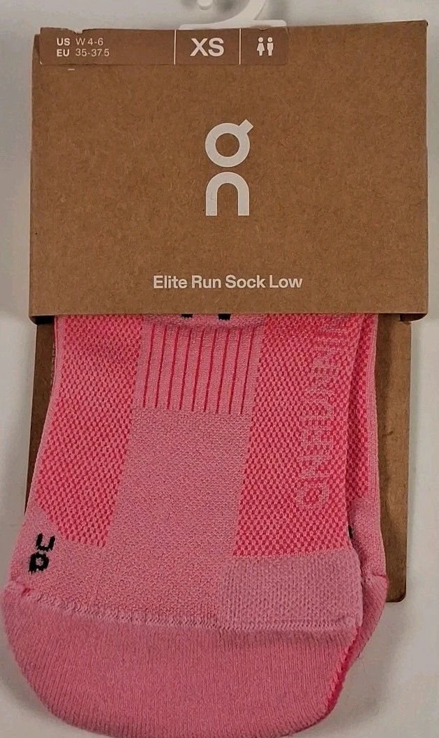 On 2UF10443955 Extra Small W-(4-6) Elite Run Sock Low-1Pair, Raspberry/Pink