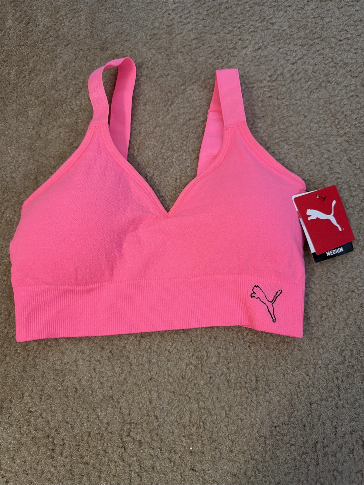 PUMA Womens Size M Drycell Low Support Seamless Removable Cups Sports Bra