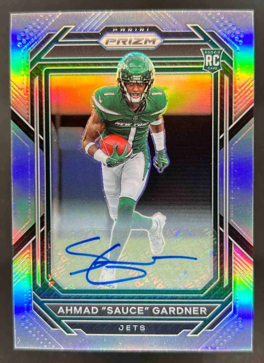 2022 Prizm Ahmad "Sauce" Gardner Auto RC Silver Rookie #341 Jets