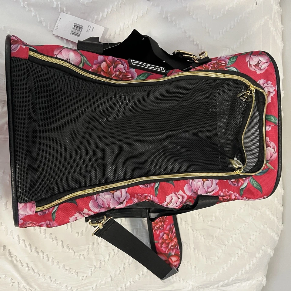 BETSEY JOHNSON PORTADOR DE MASCOTAS ROSAS ROSAS ROSAS PERROS GATOS HASTA 16 LB APROBADO POR TSA NUEVO CON ETIQUETAS Foto 4 de 4