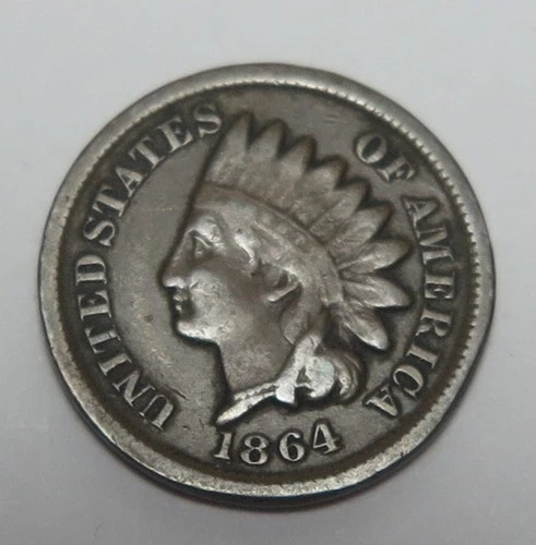 1864 Bronze Indian Head Cent grades Very Good