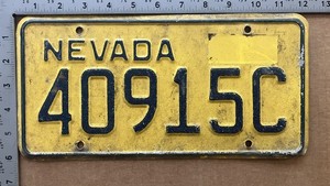 1990 Nevada common carrier license plate 40915C Ford Chevy Dodge 20687