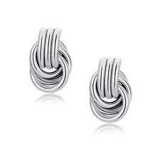 Big Chunky Knot Link Earrings for Women Silver Circle Geometric Drop Dangle Earr