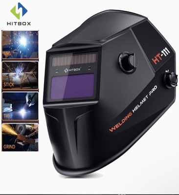 Hitbox Pro Fast Auto Darkening Welding Helmet Solar Power / Battery Welding Mask