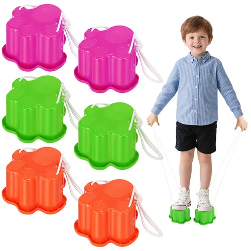 Zancos de cubo 6 piezas: tazas de plástico para caminar - juguete paso a paso para niños - garra de gato - Imagen 4 de 12