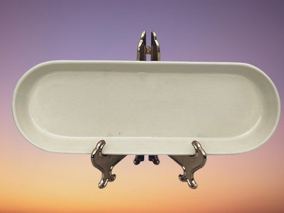 Vintage McCoy #0658 Beige-Cream 14'' Ceramic Oblong Bread Serving Tray