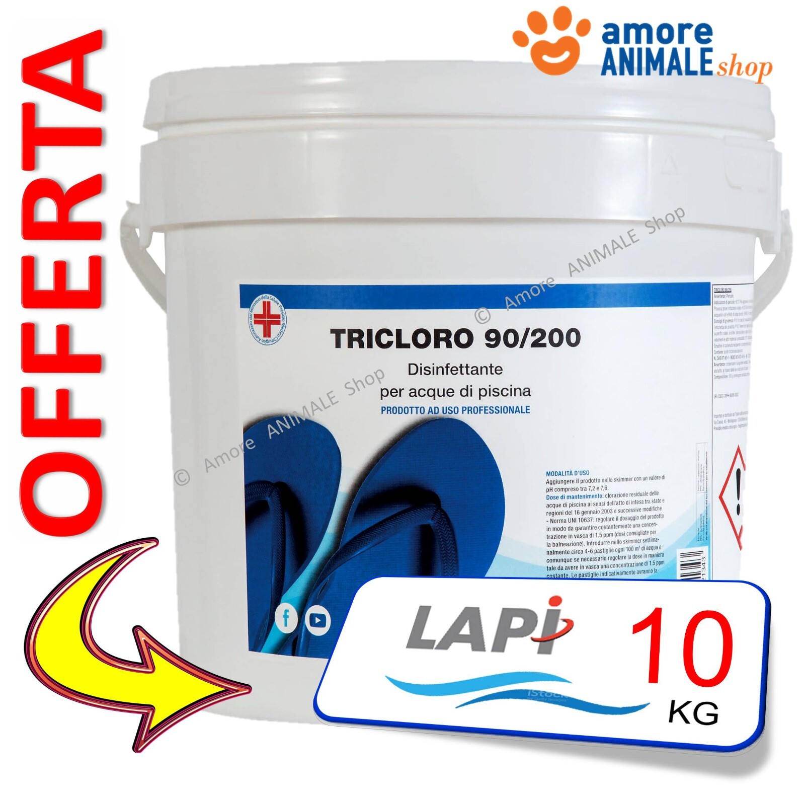 Lapi Tricloro 90% → 5 / 10/25 KG - Cloro En Pastillas 200 Gr para Agua de