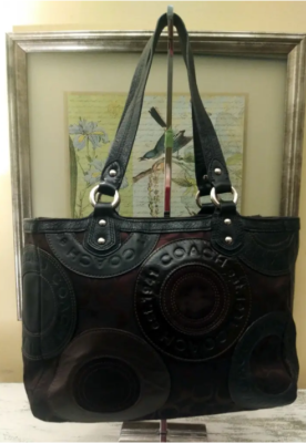 Coach Vintage Brown Soho Canvas Patchwork Signature C Shoulder