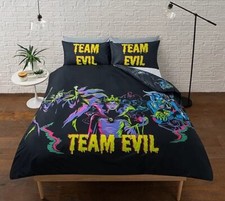 Image of Disney Villains Double Duvet Cover Team Evil Neon Ursula Maleficent Halloween