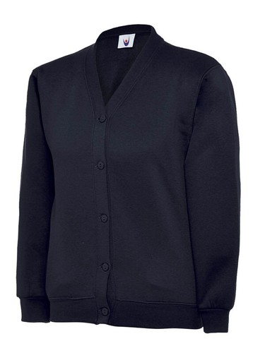 Uneek Children Cardigan Button Up Unisex Plain Stylish Sweatshirt School Top - Picture 11 of 20