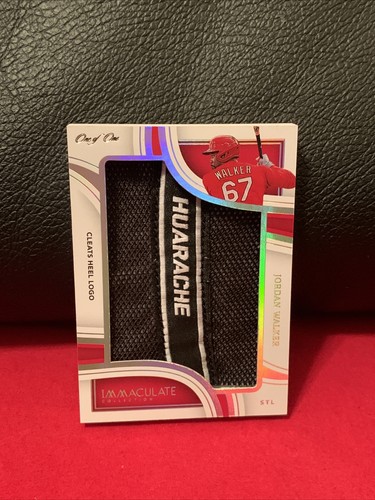 2023 PANINI IMMACULATE JORDAN WALKER CLEATS HEEL HUARACHE LOGO PATCH SP# 1/1 - Picture 7 of 7