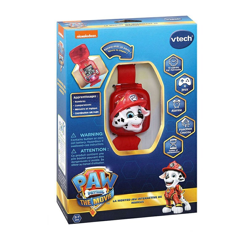PAT' PATROUILLE MONTRE JEU INTERACTIVE MARCUS VTECH avec 4 jeux éducatifs et écran 3D