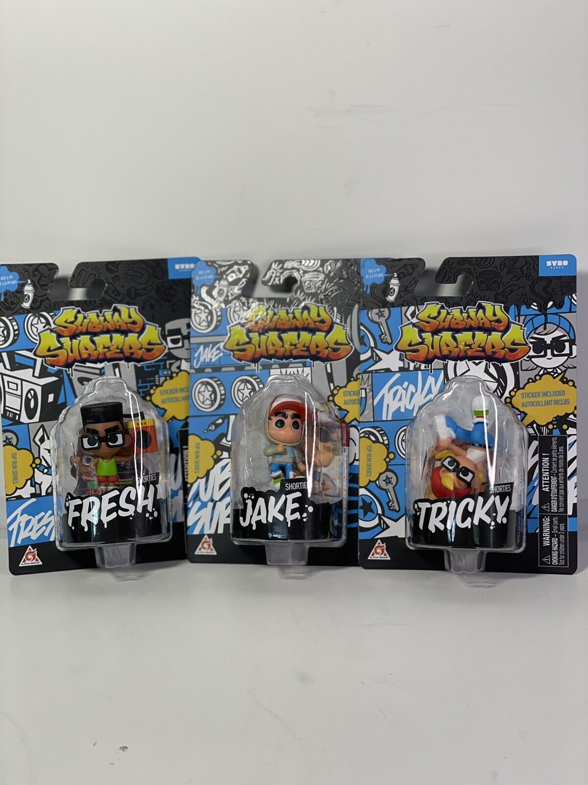 LOT OF 2 Subway Surfers Tricky / Jake Figures with Stickers