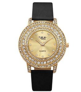 Stylish Ladies Watches Women Gold Watch W Bling Stone Vegan Leather Band Ebay