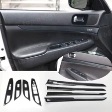 For Infiniti G25 G37 2010-2013 Carbon Fiber Car Inner Door Molding Cover Trim 8X