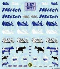 1621 - Decals Milch-Decalbogen 1:87