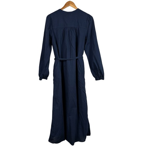 Xirena dunkelblaues Midikleid mit Knopfleiste und Gürtel Langarm Taschen Damen M - Bild 2 von 8