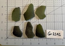 Gr 2141 Genuine Surf Tumbled Sea Glass/Olive Green Frosted Beach Glass