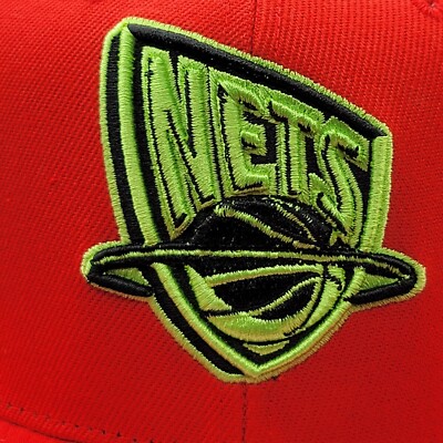 New Jersey Nets Hat Snapback Hardwood Classics Reverse Grinch Mitchell & Ness