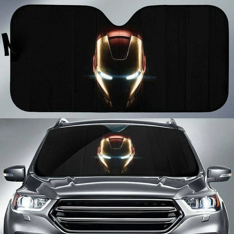 Iron Man Car Pickup Sun Shade Reflective Visor Windshield Block UV Ray Foldable