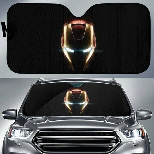 Iron Man Car Pickup Sun Shade Reflective Visor Windshield Block UV Ray Foldable