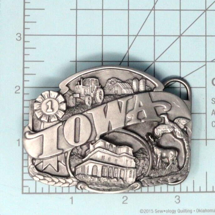 Fivela de cinto Iowa 29º estado agricultura vida selvagem vintage anos 90 Siskiyou .TWY930 - Imagem 3 de 4