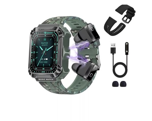 3 in 1 Smart Watch / Built In Earbuds / Fitness Tracker for Android And iPhone