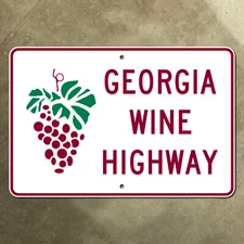 Georgia Wine Highway marker road sign grapes 21x14