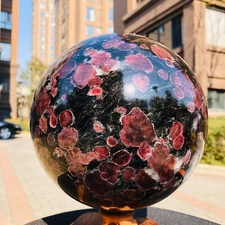 17.66LB Natural astrophyllite quartz "fireworks stone" crystal ball therapy 273