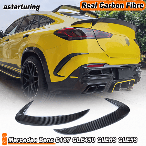 Fit For Benz C167 GLE450 GLE63 53  Coupe Carbon Fiber Rear Bumper Canard Fins - Bild 1 von 11