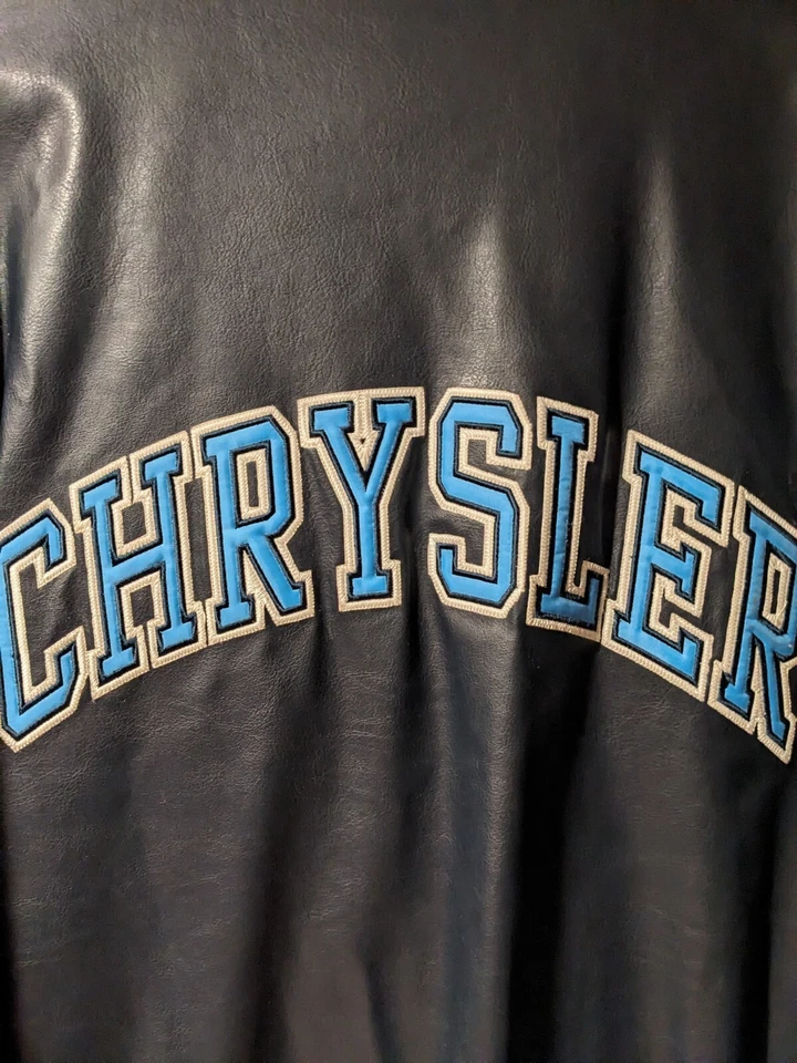 Chaqueta Varisty Vintage Chrysler Motors XX-Large Negra Azul Foto 2 de 4