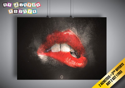 Sensual Red Lips Poster