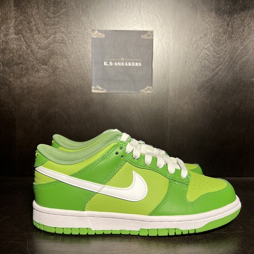 Nike Dunk Low Chlorophyll/White/Vivid Green Grade School Size 6Y DH9765-301 | eBay
