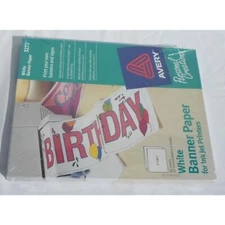 Avery 3272 White Banner Paper for Ink Jet Printers 11 x 8.5 80 sheets New/Sealed