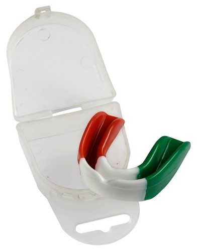 PARADENTI SINGOLO TRICOLORE KICK BOXING KARATE FLAG ITALY GUM SHIELD BOXE - Foto 1 di 1