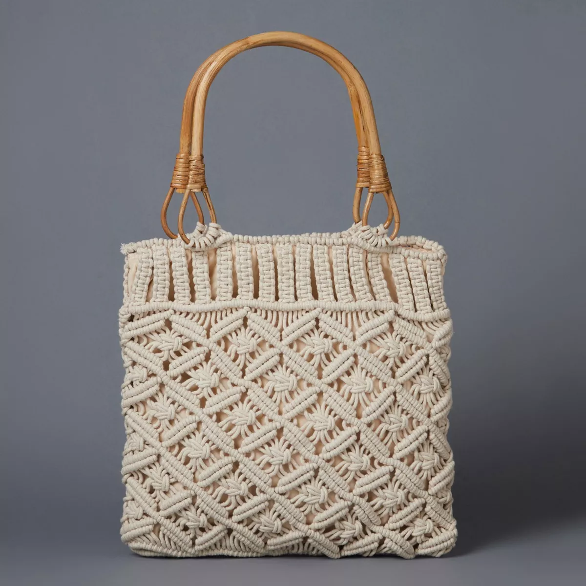 Ladies Bag Collection | Macrame Cane handle Handbag