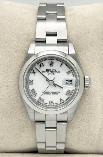 Rolex Ladies Date 79160 White Roman Dial Stainless Steel 2006 Box Papers - Picture 4 of 8