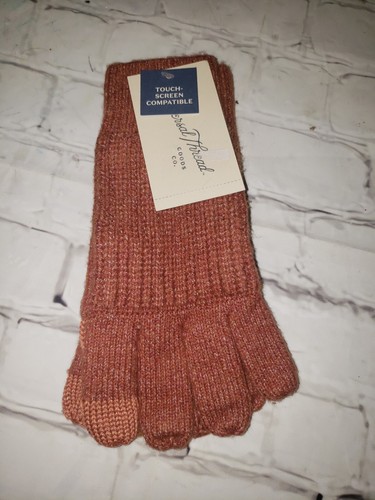 NWT Universal Thread Women's Rib Glove - Rust Color Touch Screen Compatible  - Picture 1 of 3